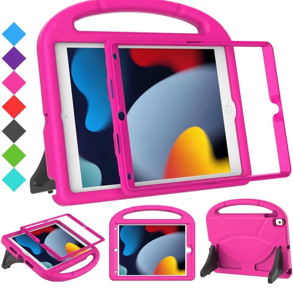 Pink Tablet Shockproof Case with Built-in Screen Protector